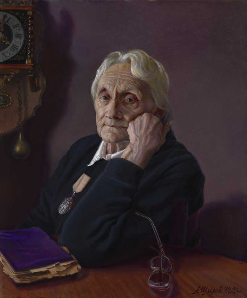 Блокадница Ленинграда Филиппова В.Н. Холст, масло.2024 г.